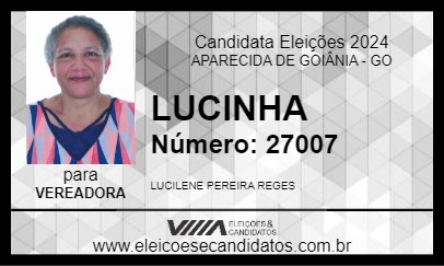 Candidato LUCINHA 2024 - APARECIDA DE GOIÂNIA - Eleições