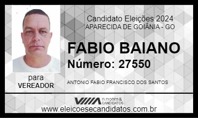 Candidato FABIO BAIANO 2024 - APARECIDA DE GOIÂNIA - Eleições