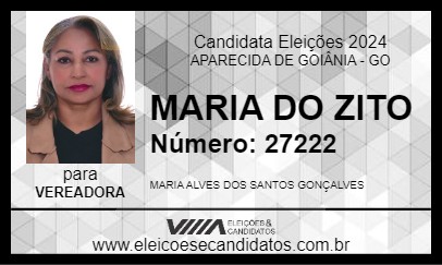 Candidato MARIA DO ZITO 2024 - APARECIDA DE GOIÂNIA - Eleições