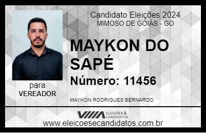 Candidato MAYKON DO SAPÉ 2024 - MIMOSO DE GOIÁS - Eleições