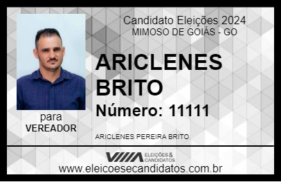 Candidato ARICLENES  BRITO 2024 - MIMOSO DE GOIÁS - Eleições