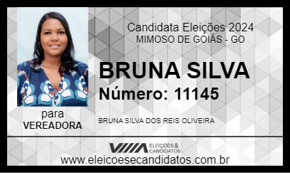 Candidato BRUNA SILVA 2024 - MIMOSO DE GOIÁS - Eleições