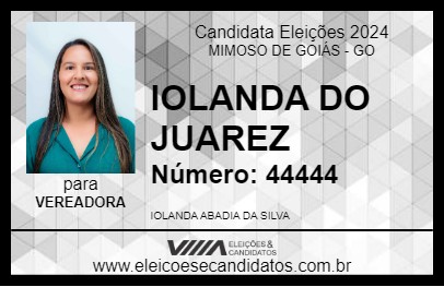 Candidato IOLANDA DO JUAREZ 2024 - MIMOSO DE GOIÁS - Eleições