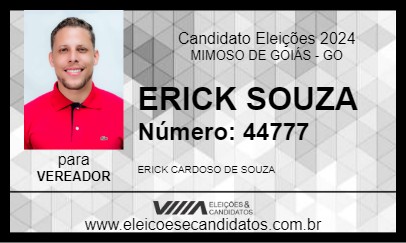 Candidato ERICK SOUZA 2024 - MIMOSO DE GOIÁS - Eleições