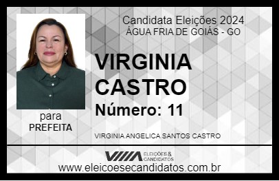 Candidato VIRGINIA CASTRO 2024 - ÁGUA FRIA DE GOIÁS - Eleições