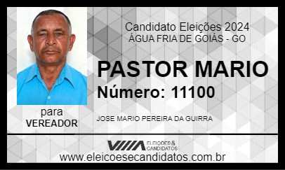 Candidato PASTOR MARIO 2024 - ÁGUA FRIA DE GOIÁS - Eleições