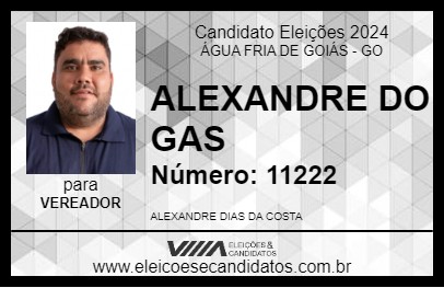 Candidato ALEXANDRE DO GAS 2024 - ÁGUA FRIA DE GOIÁS - Eleições