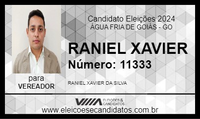 Candidato RANIEL XAVIER 2024 - ÁGUA FRIA DE GOIÁS - Eleições