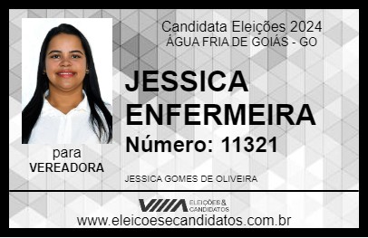 Candidato JESSICA ENFERMEIRA 2024 - ÁGUA FRIA DE GOIÁS - Eleições