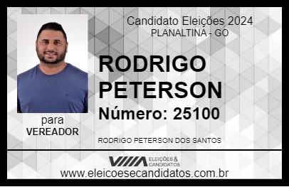 Candidato RODRIGO PETERSON 2024 - PLANALTINA - Eleições