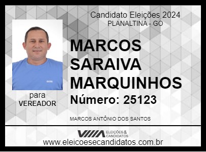 Candidato MARCOS SARAIVA MARQUINHOS 2024 - PLANALTINA - Eleições