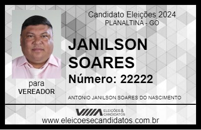 Candidato JANILSON SOARES 2024 - PLANALTINA - Eleições