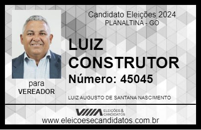 Candidato LUIZ CONSTRUTOR 2024 - PLANALTINA - Eleições