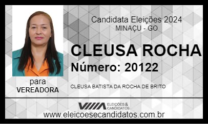 Candidato CLEUSA ROCHA 2024 - MINAÇU - Eleições