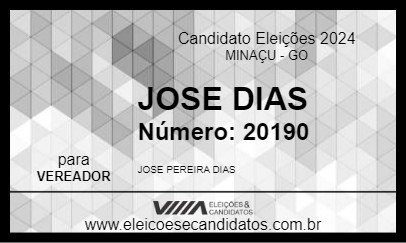 Candidato JOSE DIAS 2024 - MINAÇU - Eleições