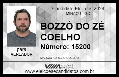 Candidato BOZZÓ DO ZÉ COELHO 2024 - MINAÇU - Eleições