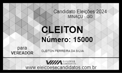 Candidato CLEITON 2024 - MINAÇU - Eleições