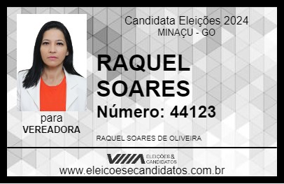 Candidato RAQUEL SOARES 2024 - MINAÇU - Eleições