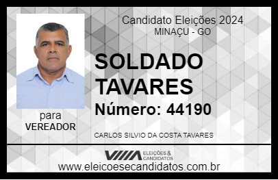 Candidato SOLDADO TAVARES 2024 - MINAÇU - Eleições