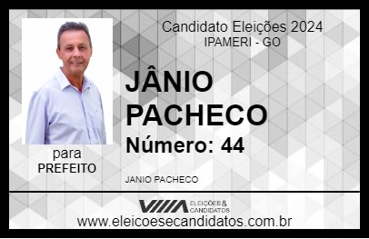 Candidato JÂNIO PACHECO 2024 - IPAMERI - Eleições