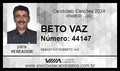 Candidato BETO VAZ 2024 - IPAMERI - Eleições