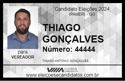 Candidato THIAGO GONÇALVES 2024 - IPAMERI - Eleições