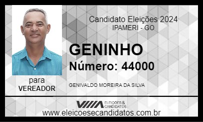 Candidato GENINHO 2024 - IPAMERI - Eleições