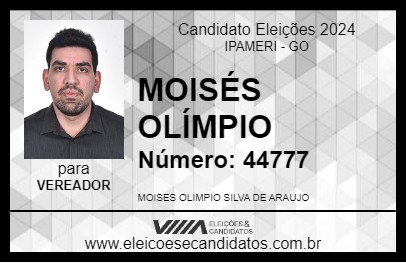 Candidato MOISÉS OLÍMPIO 2024 - IPAMERI - Eleições