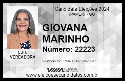 Candidato GIOVANA MARINHO 2024 - IPAMERI - Eleições