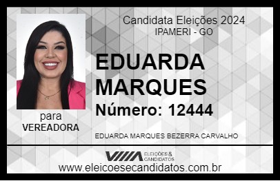 Candidato EDUARDA MARQUES 2024 - IPAMERI - Eleições