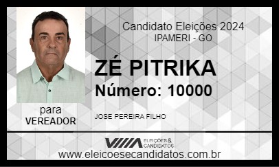 Candidato ZÉ PITRIKA 2024 - IPAMERI - Eleições