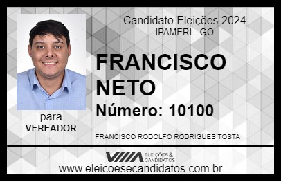 Candidato FRANCISCO NETO 2024 - IPAMERI - Eleições