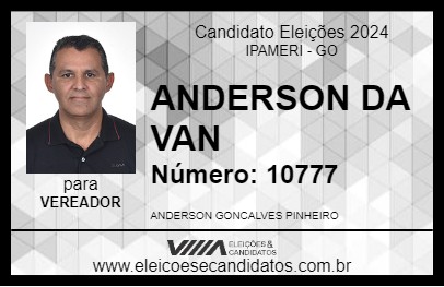 Candidato ANDERSON DA VAN 2024 - IPAMERI - Eleições