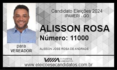 Candidato ALISSON ROSA 2024 - IPAMERI - Eleições