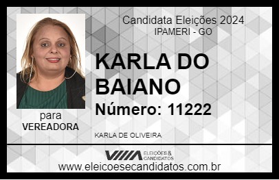 Candidato KARLA PROFESSORA 2024 - IPAMERI - Eleições