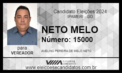 Candidato NETO MELO 2024 - IPAMERI - Eleições