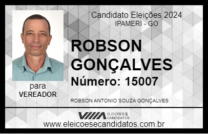 Candidato ROBSON GONÇALVES 2024 - IPAMERI - Eleições