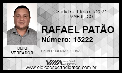 Candidato RAFAEL PATÃO 2024 - IPAMERI - Eleições