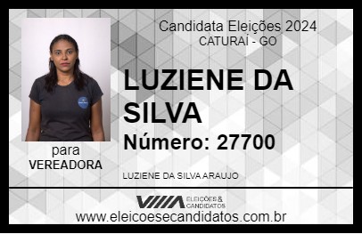 Candidato LUZIENE DA SILVA 2024 - CATURAÍ - Eleições