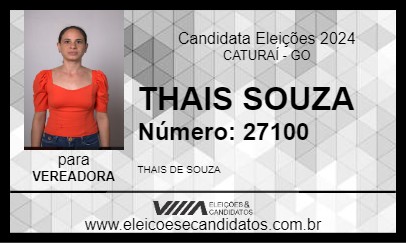 Candidato THAIS SOUZA 2024 - CATURAÍ - Eleições