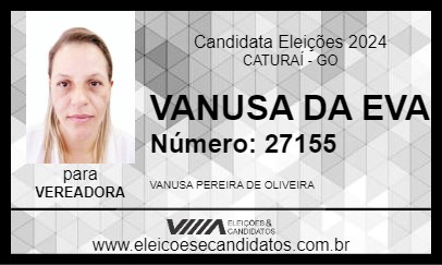 Candidato VANUSA DA EVA 2024 - CATURAÍ - Eleições