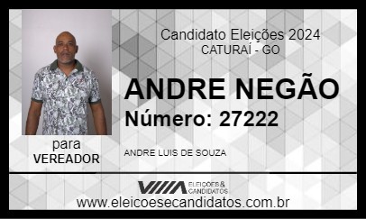 Candidato ANDRE NEGÃO 2024 - CATURAÍ - Eleições