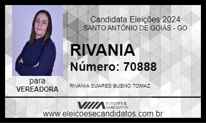 Candidato RIVANIA 2024 - SANTO ANTÔNIO DE GOIÁS - Eleições