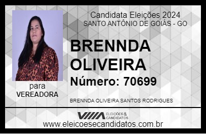 Candidato BRENNDA OLIVEIRA 2024 - SANTO ANTÔNIO DE GOIÁS - Eleições