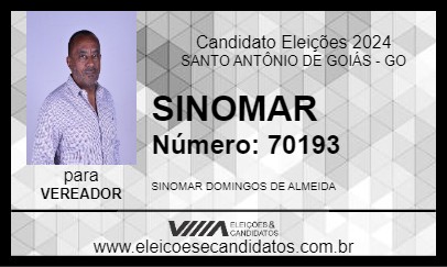 Candidato SINOMAR 2024 - SANTO ANTÔNIO DE GOIÁS - Eleições