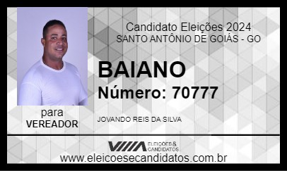 Candidato BAIANO 2024 - SANTO ANTÔNIO DE GOIÁS - Eleições