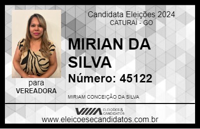 Candidato MIRIAN DA SILVA 2024 - CATURAÍ - Eleições