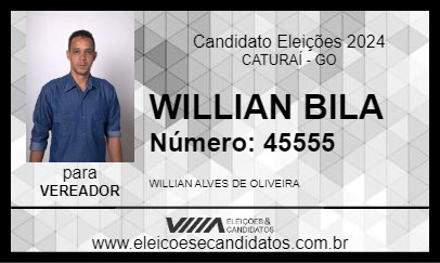 Candidato WILLIAN BILA 2024 - CATURAÍ - Eleições