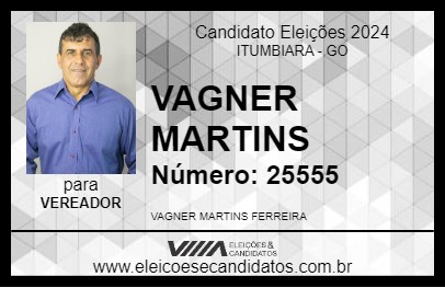 Candidato VAGNER MARTINS 2024 - ITUMBIARA - Eleições