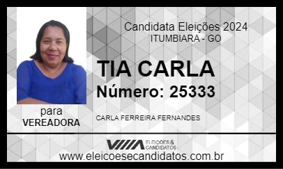 Candidato TIA CARLA 2024 - ITUMBIARA - Eleições